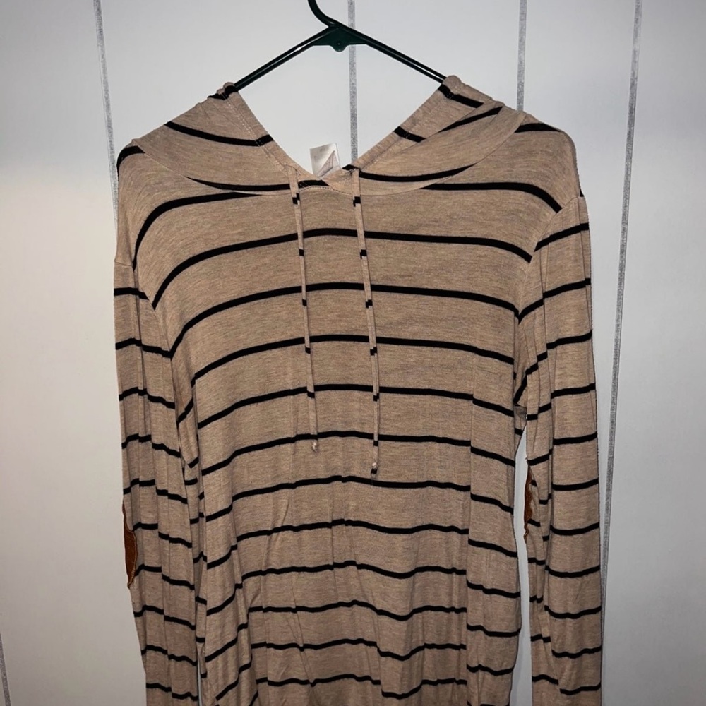 Striped Tan and Black Long Sleeve